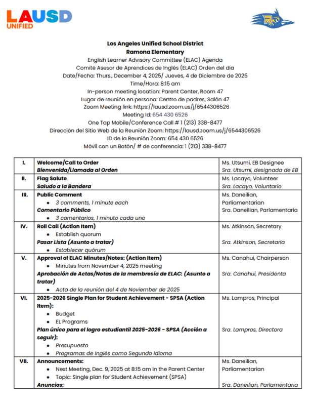 12.4.25 ELAC Agenda Part 1 Bilingual