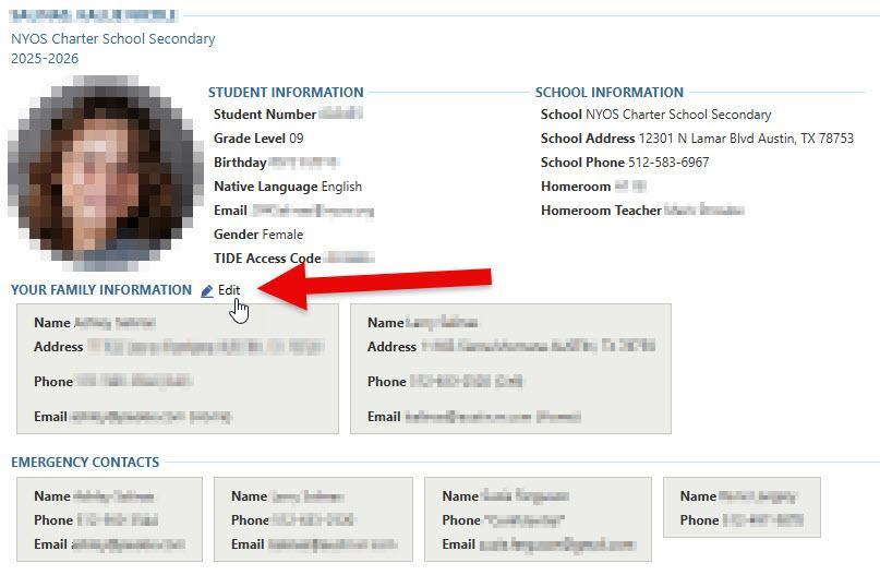 Skyward - Update Family Information