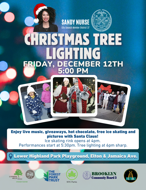Christmas tree lighting flyer december 12