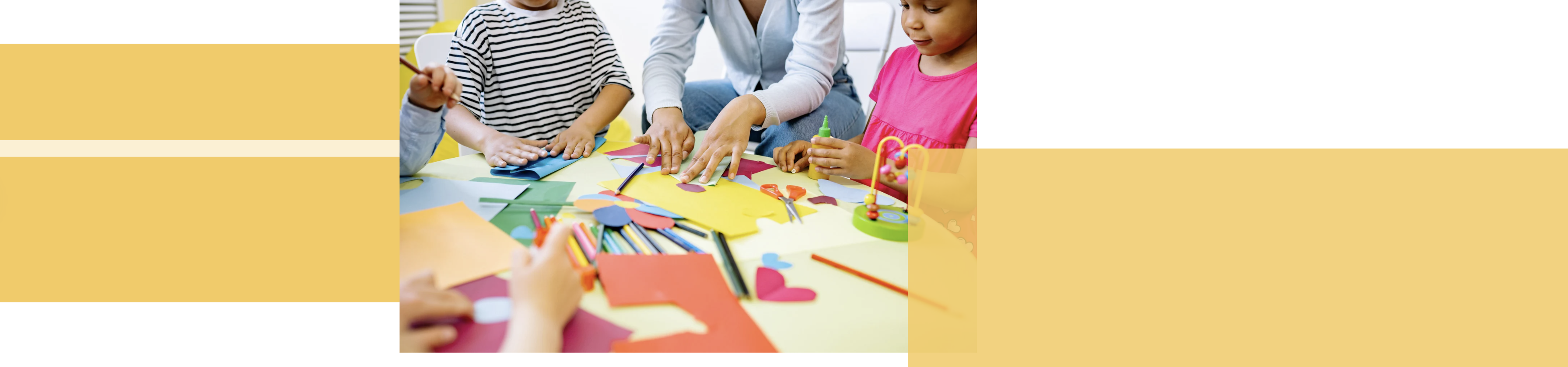 TIA Header image of students creating crafts at a table
