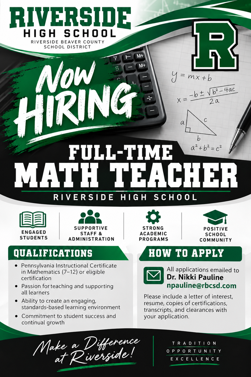 9-12th Grade Math Position Available