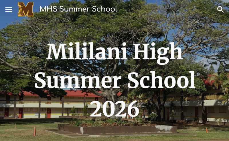 Mililani High School Summer School Banner Image