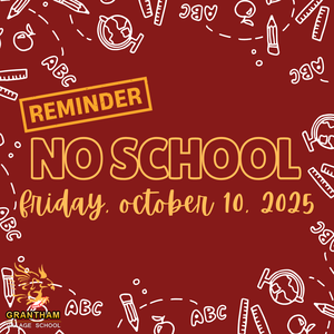 No School Friday October 10th