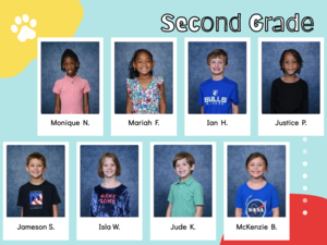 yellow, blue, and red circles with courage students