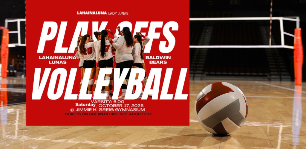 Saturday, October 17, 2026 Girls Volleyball Play In match versus Baldwin High School.  6pm at Jimmie H. Greig Gymnasium