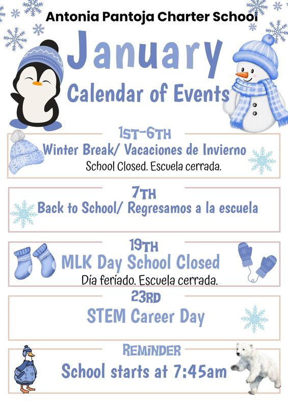 January Event Calendar