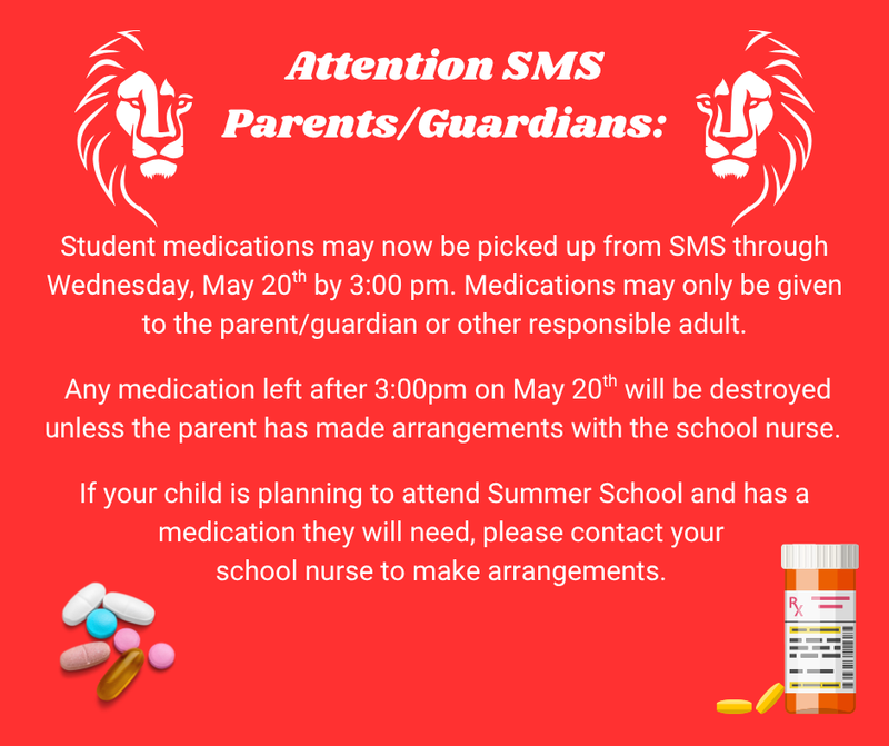 Medication pick-up through May 20th