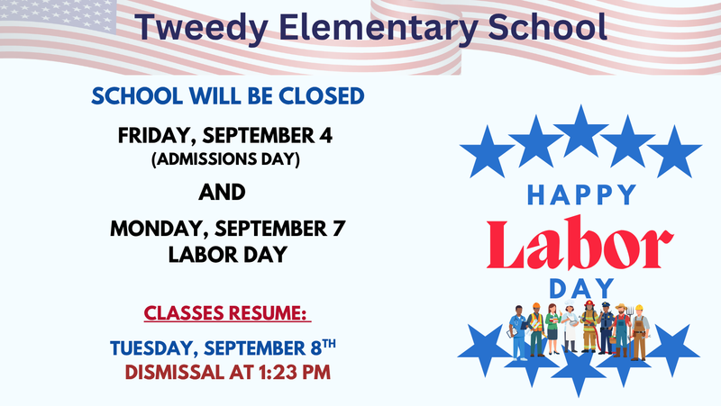 Labor day school will be closed-flyer