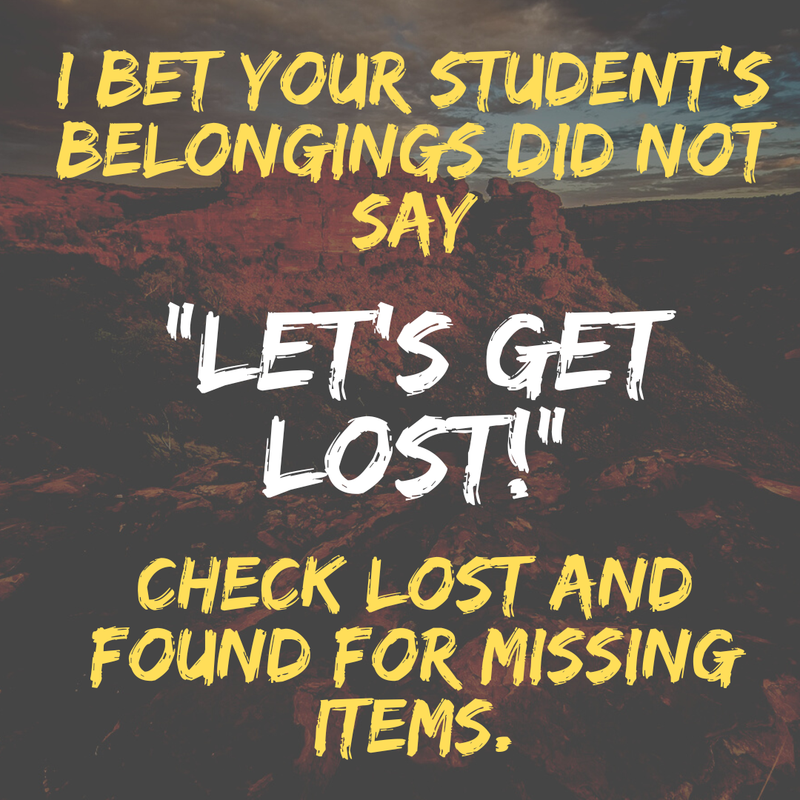The lost and found is overflowing. Please check for missing items.