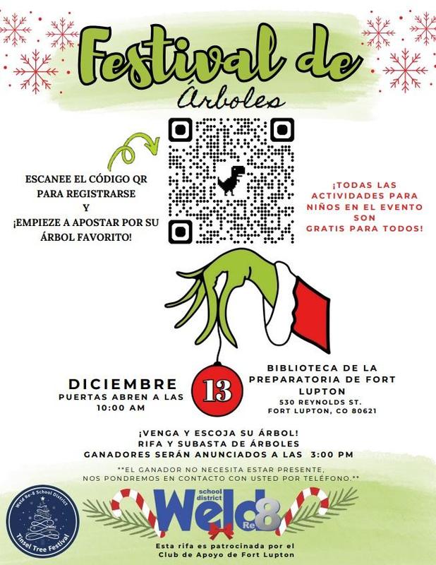 Tinsel Tree Festival Spanish Flyer with QR Code