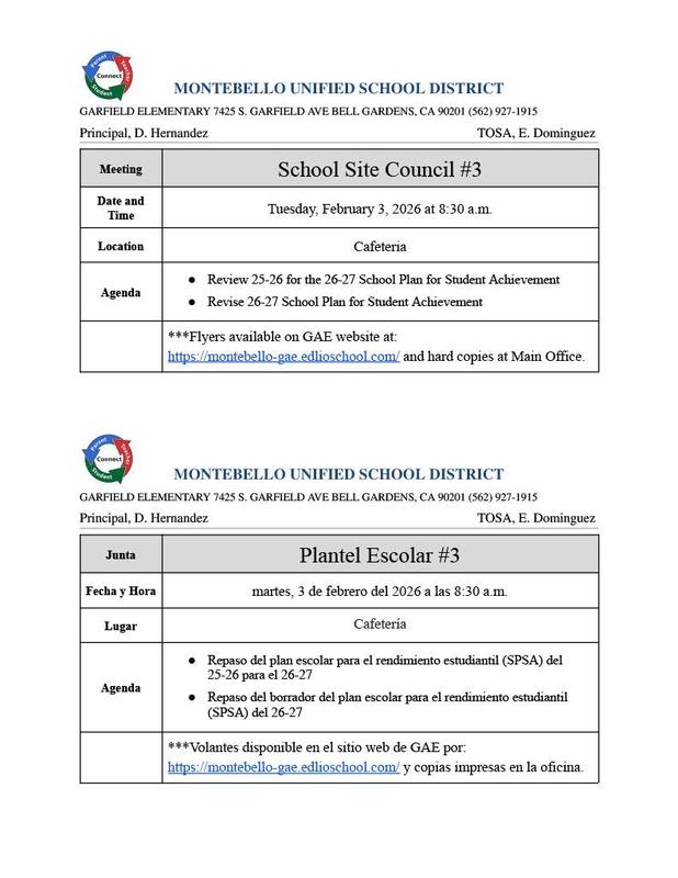 25-26 3rd School Site Council Meeting