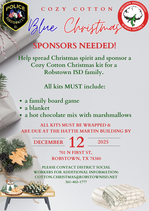 Robstown ISD Launches Cozy Cotton Blue Christmas Kit Drive Featured Photo