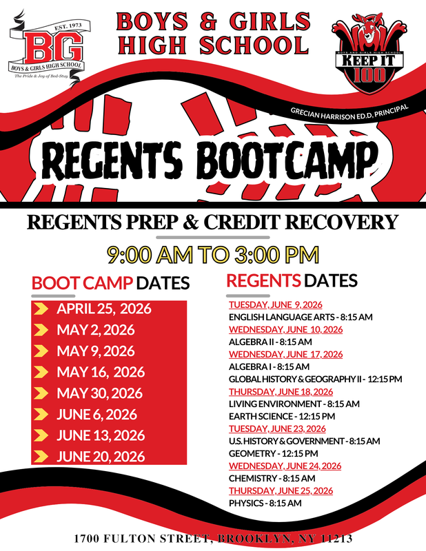 Regents Prep and Credit Recovery - 9AM - 3PM - Saturday 4/25, 5/2, 5/9, 5/16, 5/30, 6/6, 6/13, 6/20