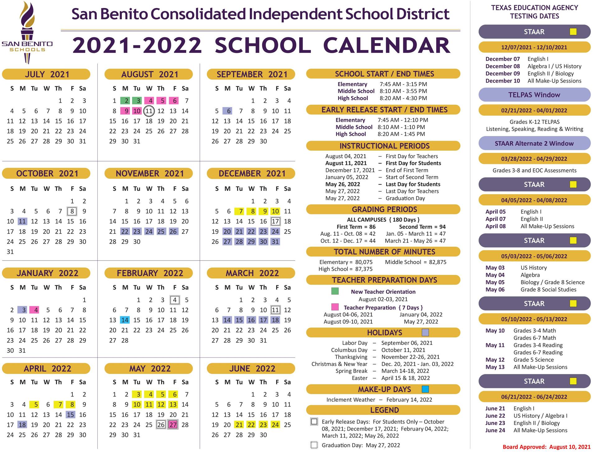 San Benito Cisd Calendar 2022 2023 May Calendar 2022