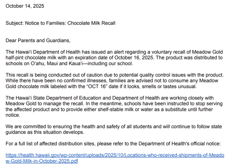 Milk Recall