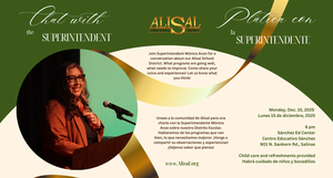 Graphic advertising meeting of Superintendent Monica Anzo