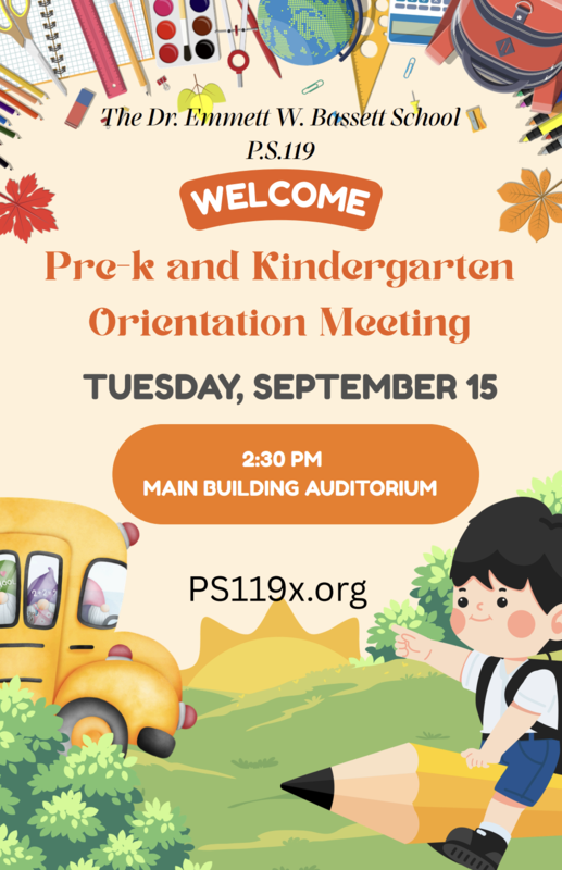 Pre K & Kindergarten Orientation Meeting Flyer 9 15 2026