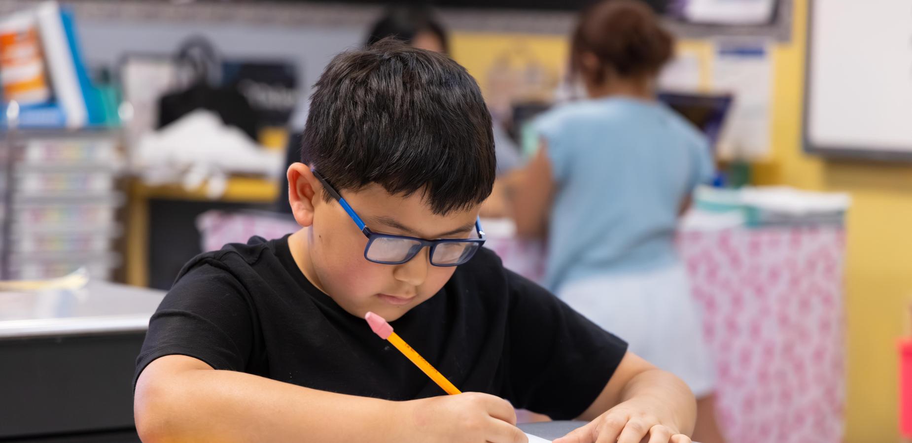 Student working