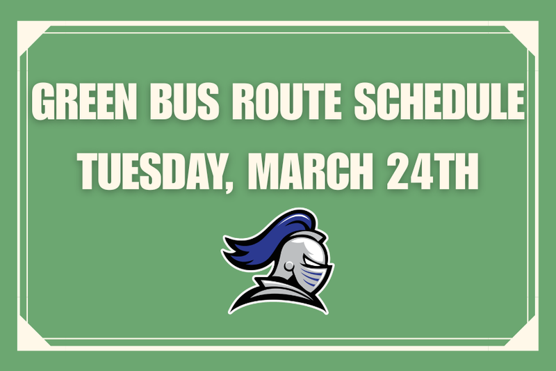Green Bus Schedule for 3/24/26