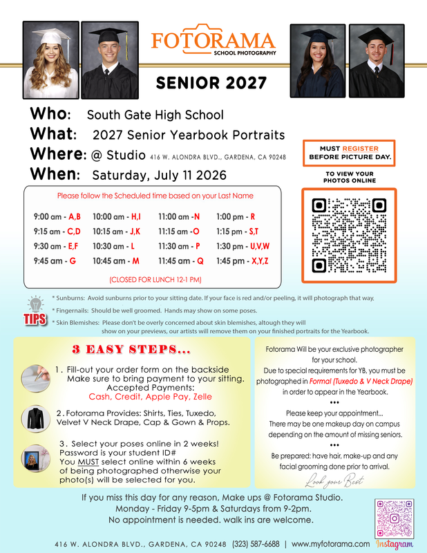 Fotorama Class of 2027 Yearbook Portrait Flyer