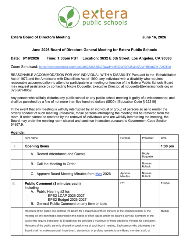 Board Meeting/ Junta Ejecutiva 06/16/26 Featured Photo