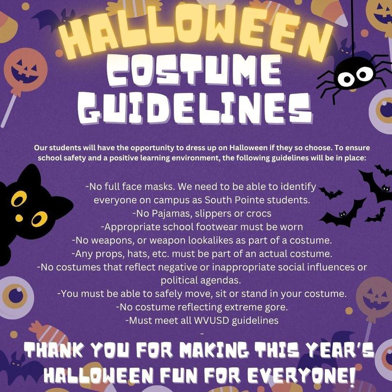 HALLOWEEN COSTUME GUIDELINES