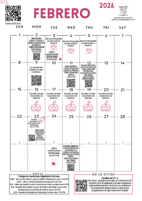 Feb Calendar Spanish