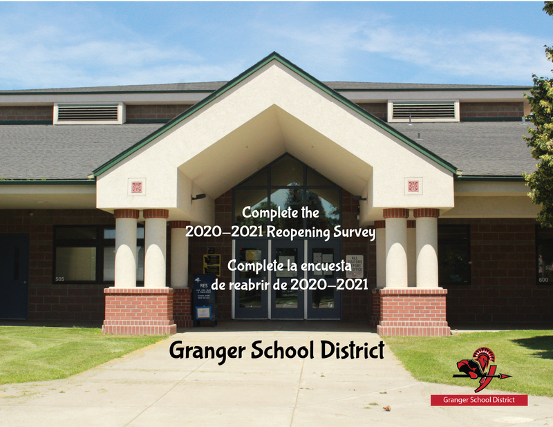 Image of Granger school with information on a survey