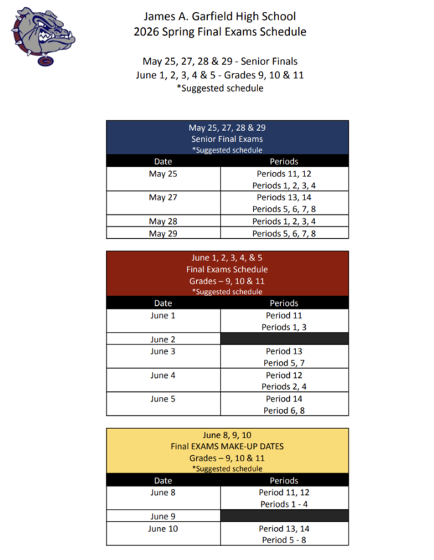 finals schedule