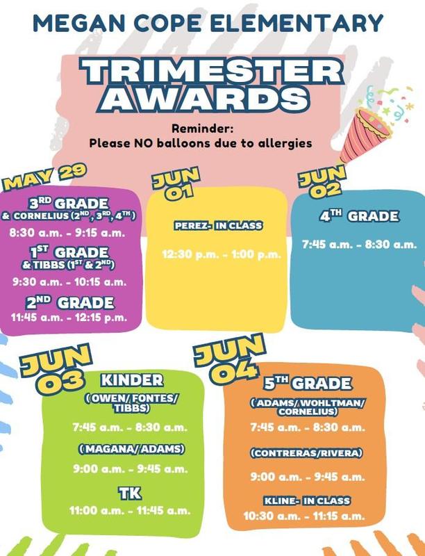 Trimester 3 Awards Ceremonies flyer