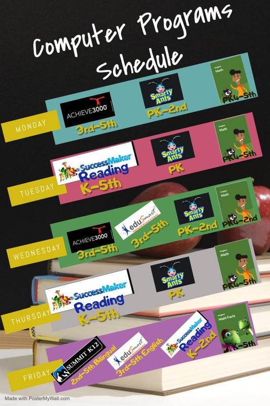 Waitz Weekly Computer Schedule | Waitz Elementary