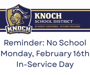 announcement of in service day with knoch logo