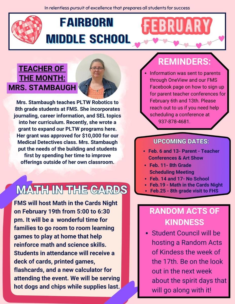 Fairborn Middle School Newsletter and Archives Fairborn Middle School February 2025 News: