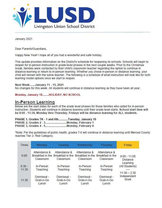 January Parent Update