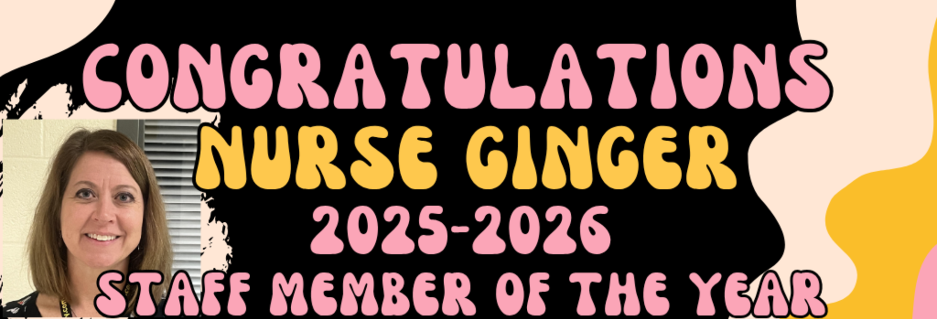 Congratulations Nurse Ginger staff member of the year.