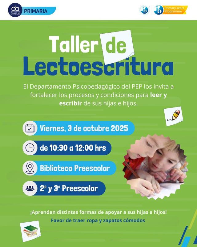 Taller de Lectoescritura para Padres de Familia 2° y 3° Preescolar