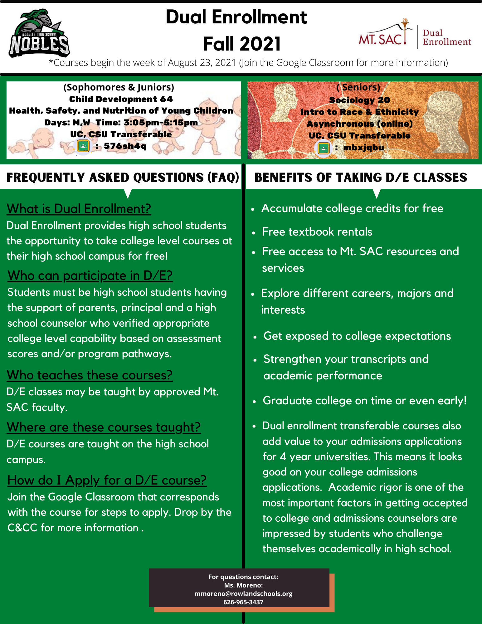 Mt. SAC Dual Enrollment College & Career Center Nogales High School