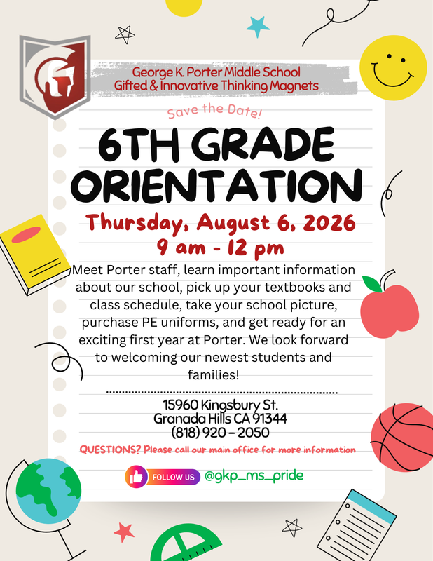 6th Grade Orientation Flyer 2026