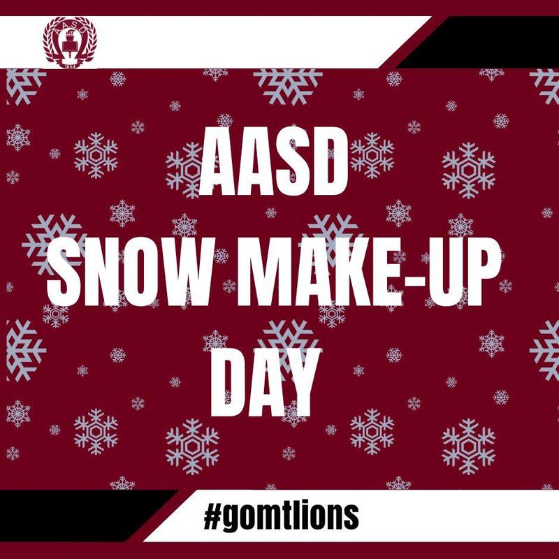 AASD Snow Make-Up Day Banner
