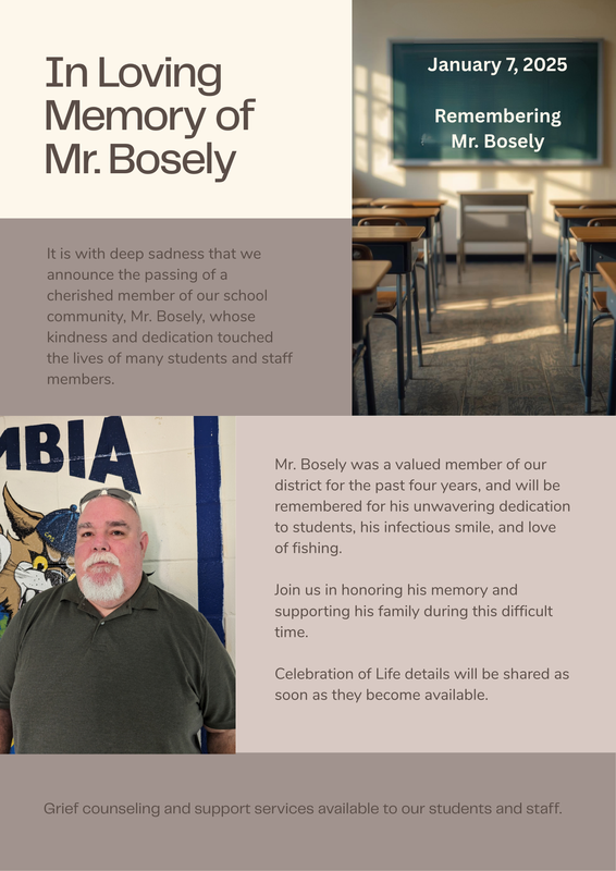In Loving Memory of Mr. Bosely