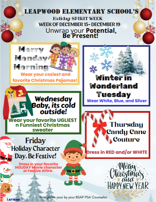 Winter Spirit Week Flyer