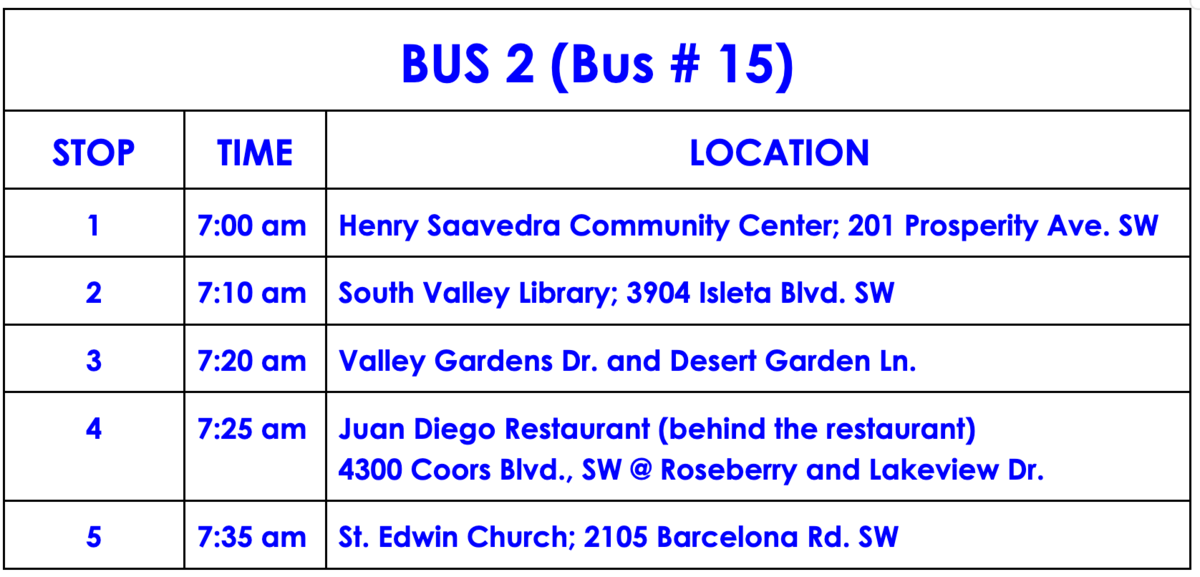 Bus 2 Routes