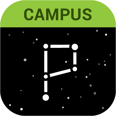 Green & Black Infinite Campus Parent Icon with a P on the front.