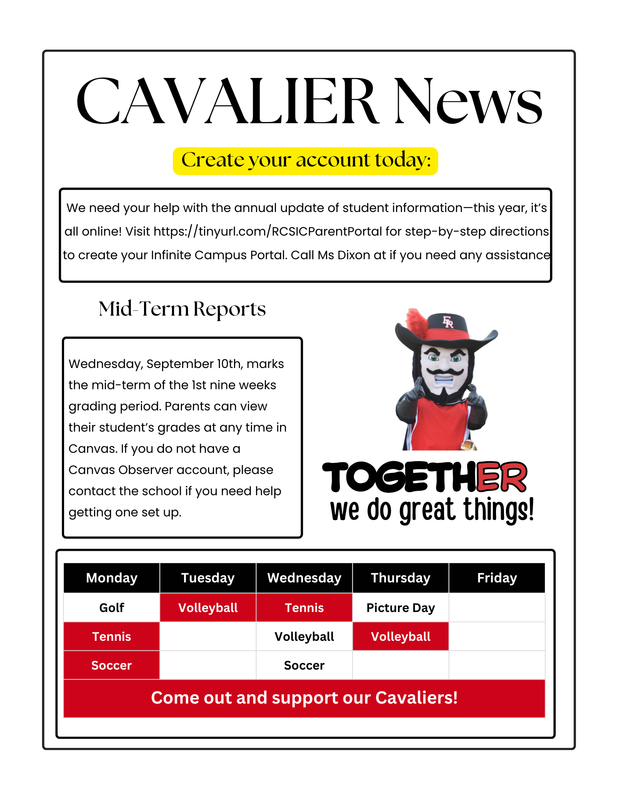 Cavalier News for the week of 9/7/25