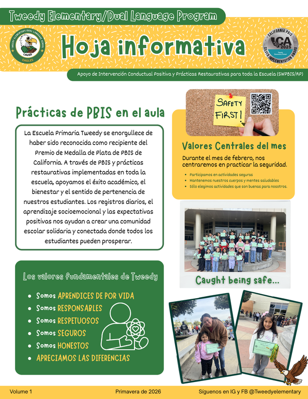 behavior newsletter for parents to learn about PBIS