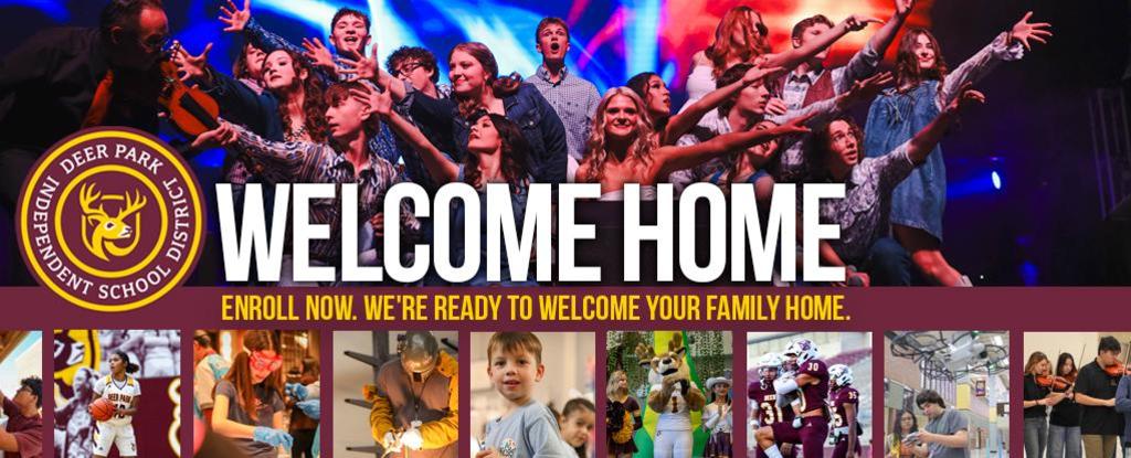 A vibrant collage featuring a welcome message and various school activities.