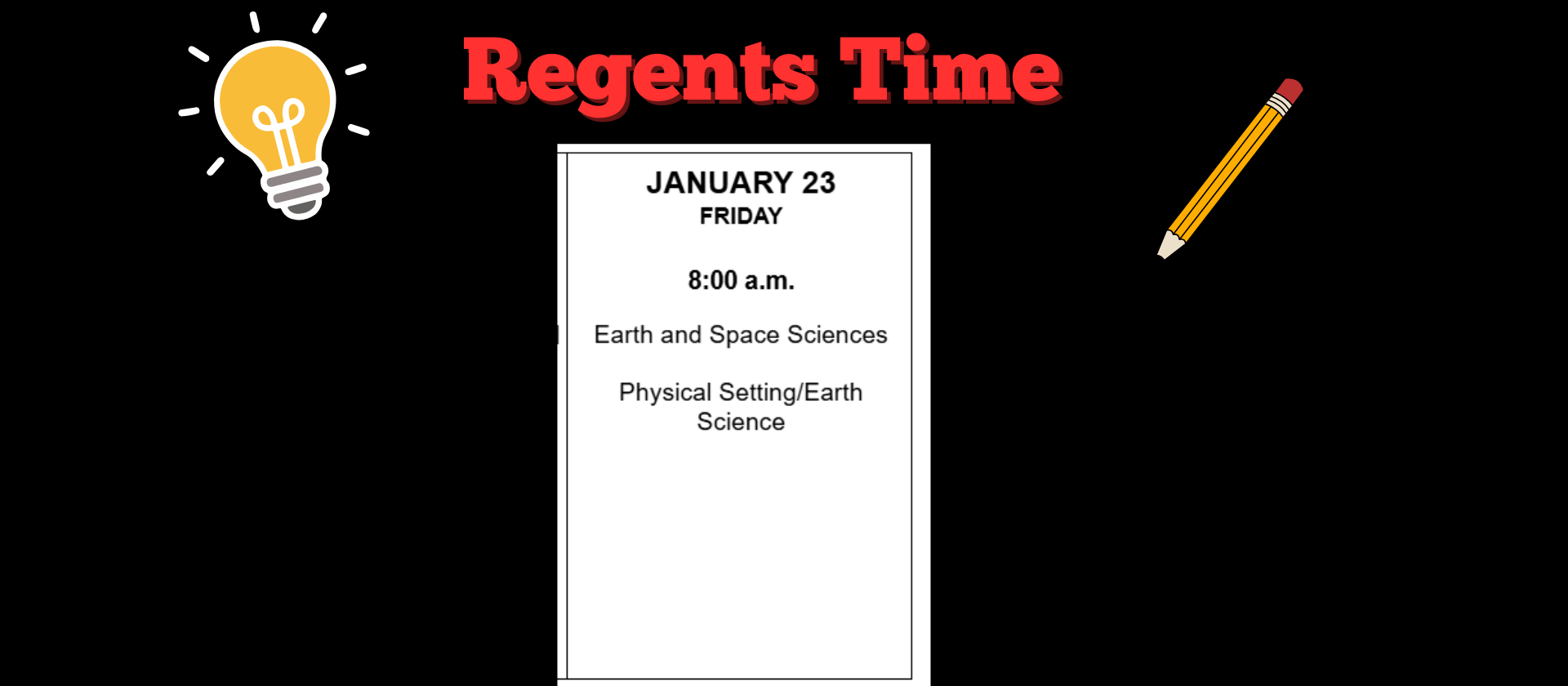 Regents Schedule at North Warren January 2026