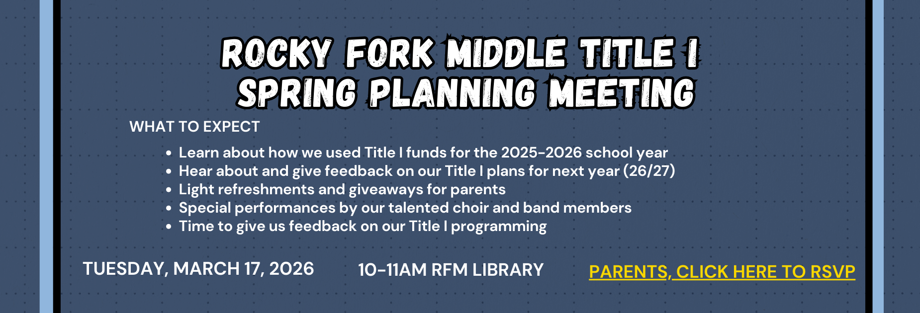 TITLE I SPRING PLANNING MEETING