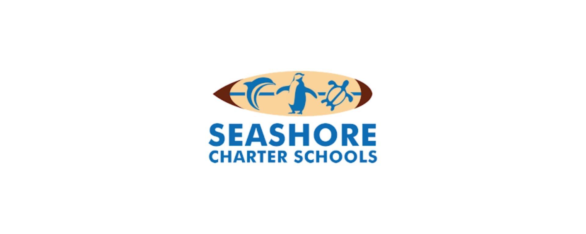 Logo of Seashore Charter Schools featuring beach elements.