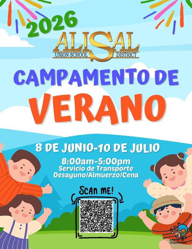 Flier promoting summer camp in Spanish